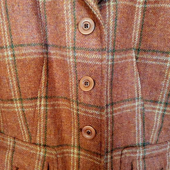 Vintage Talbots Orange Plaid Wool Blazer Jacket 4P - Picture 5 of 9